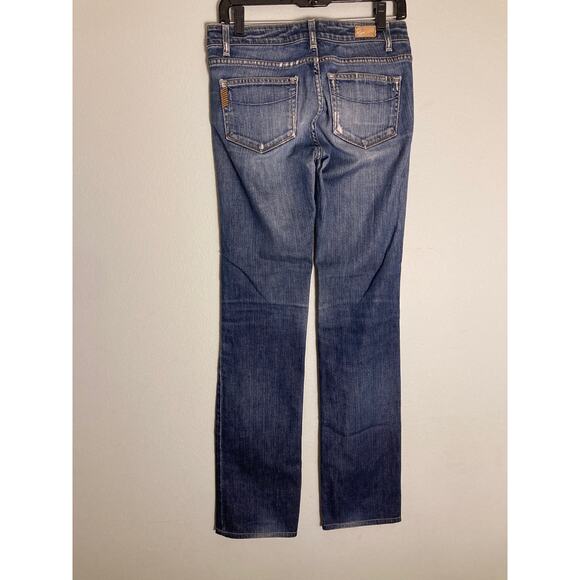 Paige Melrose Straight Leg Jeans Medium Wash Sz 28 ~ 32.5 Inseam Long Legs Here! - Picture 2 of 5